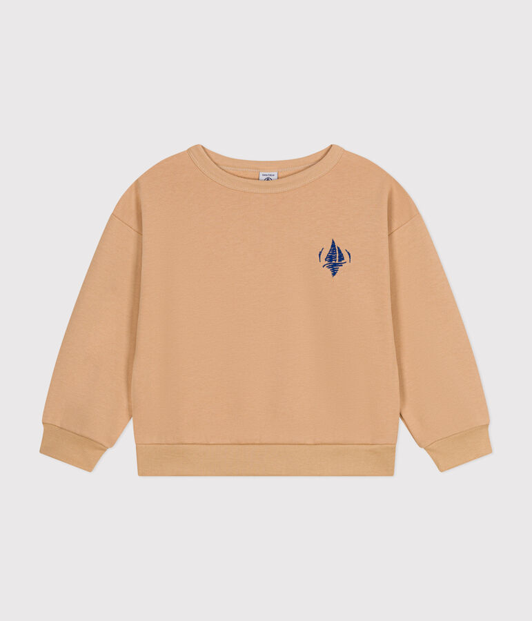 Sweater in molton voor meisjes/jongens beige TOURONE