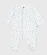 Katoenen babypyjama met kraag en hartjesprint MARSHMALLOW/ ADRIATIC