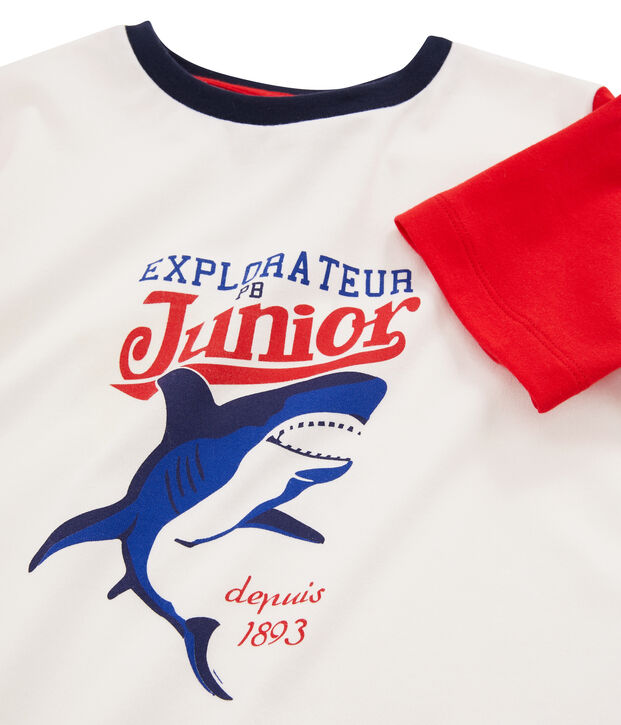 T-shirt voor jongens wit/rood