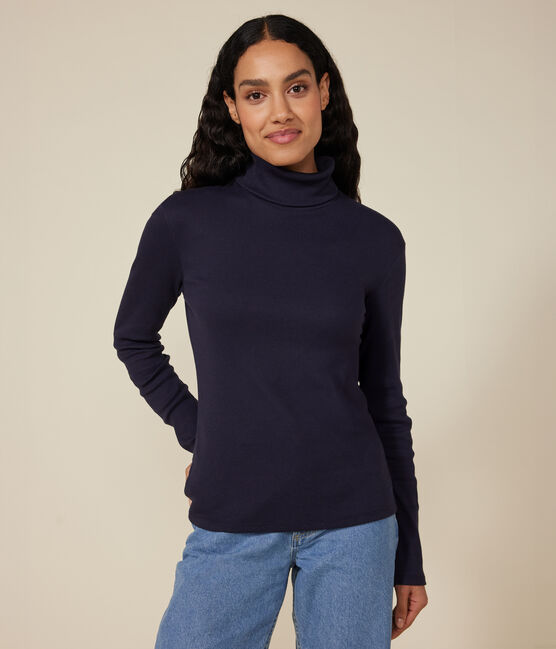 L'ICONIQUE, coltrui voor dames in 2x2-ribstof blauw SMOKING