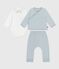 Ensemble cadeau bébé 2 pièces en velours et body brodé ours CO2
