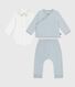 Ensemble cadeau bébé 2 pièces en velours et body brodé ours
