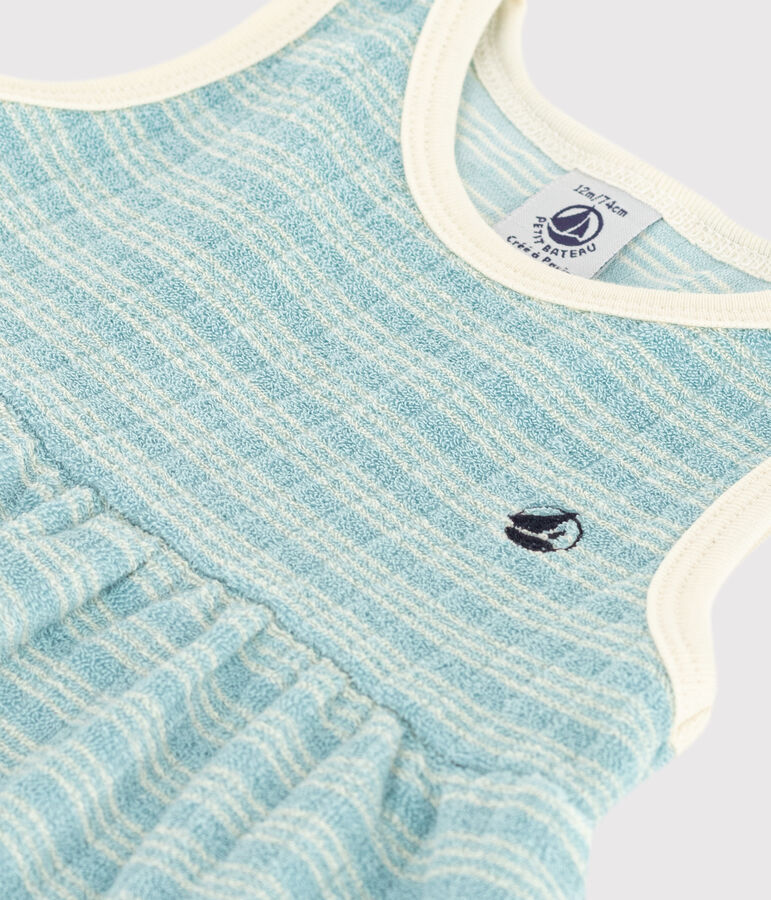 Robe sans manche b&eacute;b&eacute; en bouclette &eacute;ponge ray&eacute;e MIMI/ AVALANCHE
