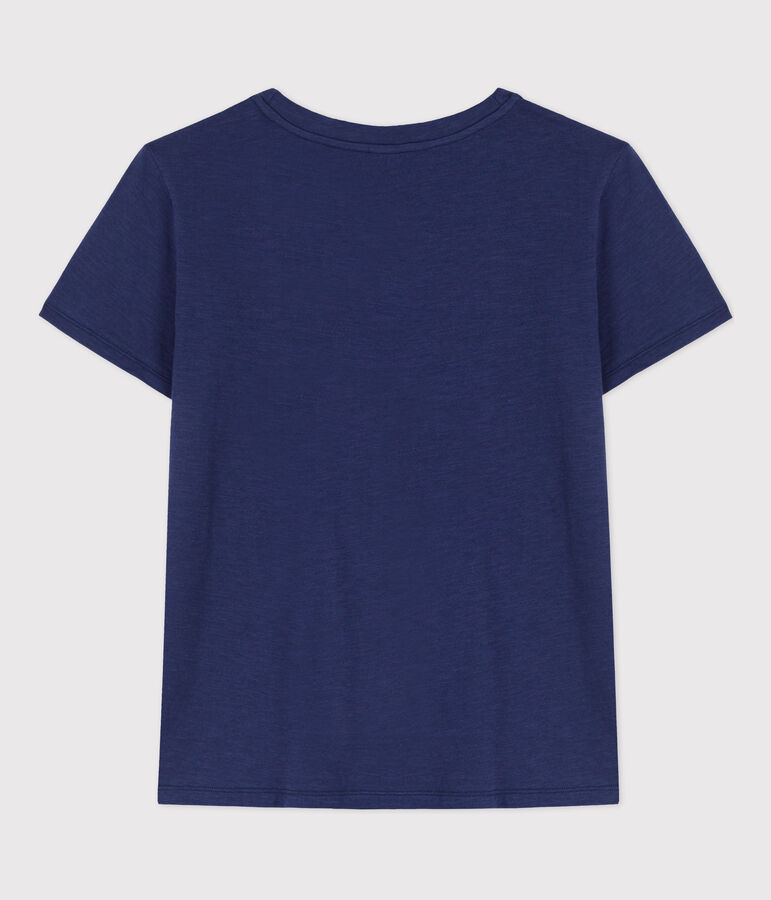 Tee-shirt LE DROIT col rond en coton Femme bleu