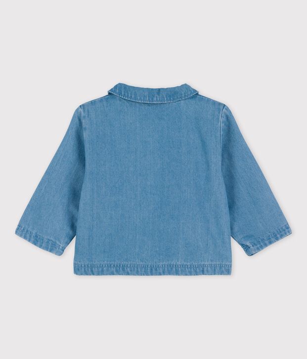 Vest van licht biologisch denim voor baby's blauw