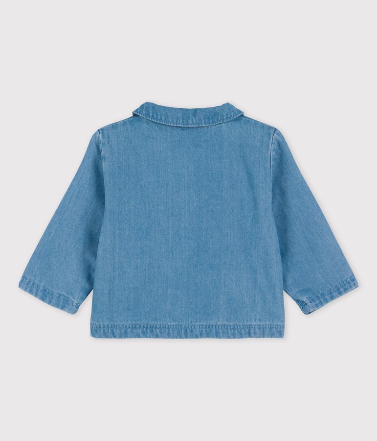 Vest van licht biologisch denim voor baby's blauw