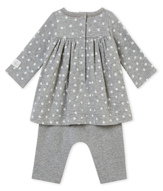 Jurk met legging voor babymeisjes grijs SUBWAY/wit MULTICO