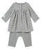 Jurk met legging voor babymeisjes grijs SUBWAY/wit MULTICO