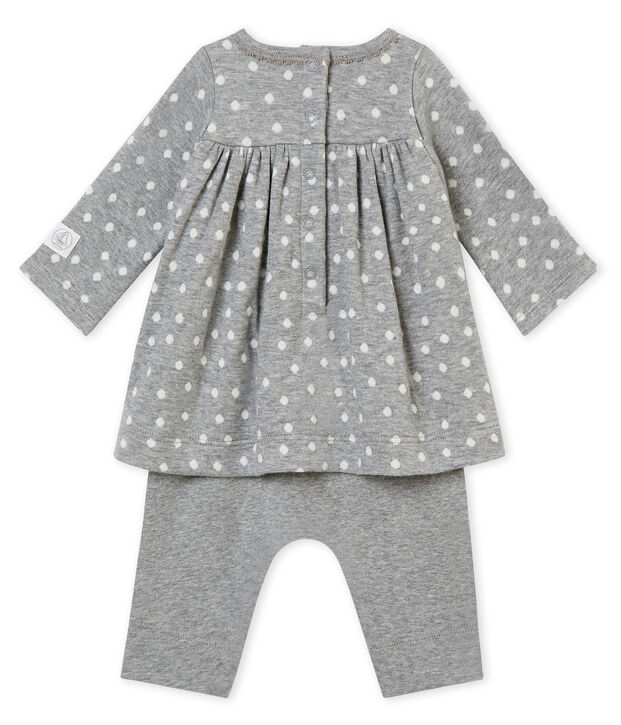 Jurk met legging voor babymeisjes grijs/multicouleur
