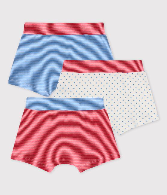 Lot de 3 boxers petit garçon milleraies en coton biologique variante 1