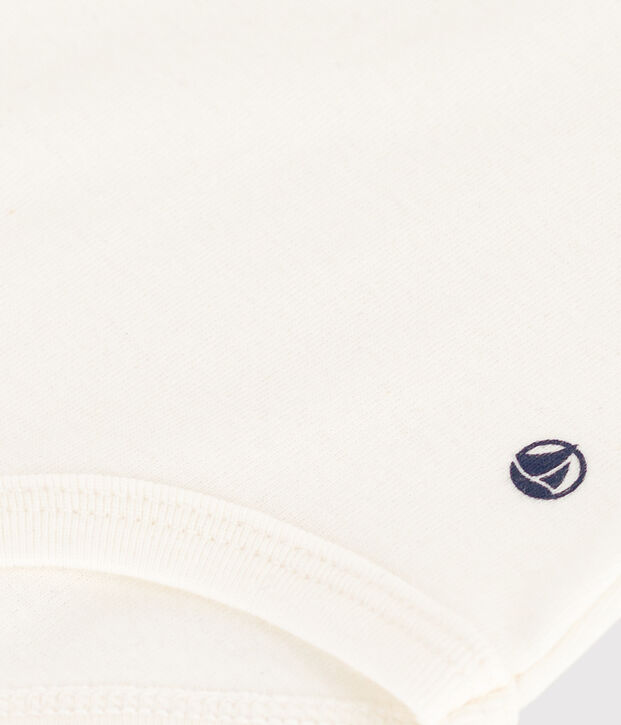 Babybody met korte mouwen en kraagje van katoen wit