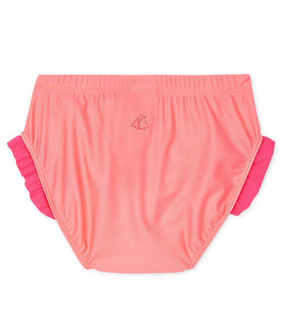 Bas de maillot de bain écoresponsable bébé fille rose FLUO ROSE