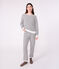 Pyjama femme en coton éponge à rayures bleu MILK/ SOIR
