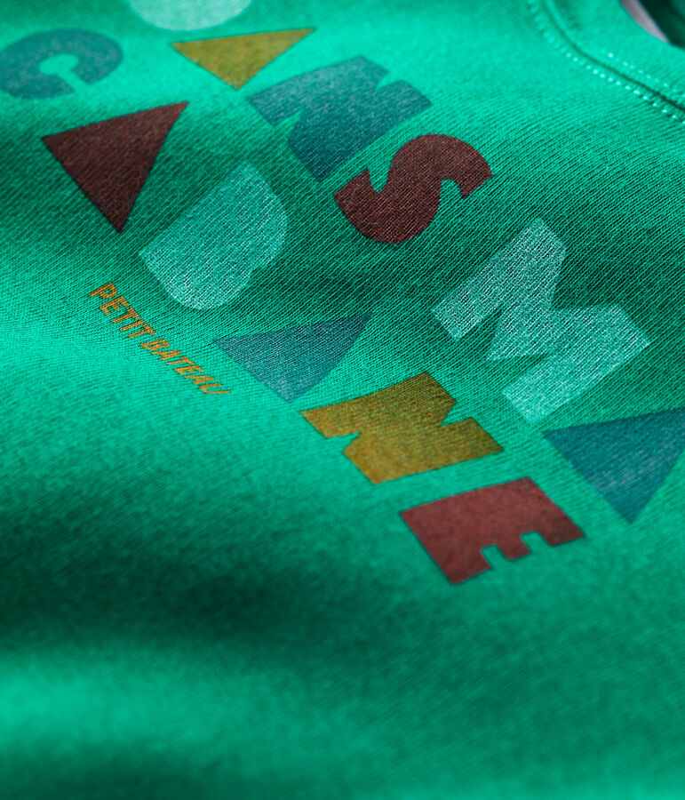 T-shirt met korte mouwen van katoen met motief voor baby's groen