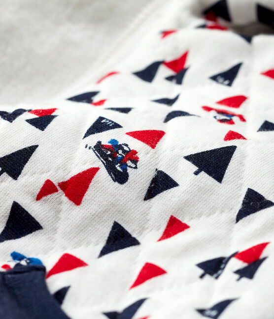Sweatshirt met capuchon babyjongen wit MARSHMALLOW/wit MULTICO