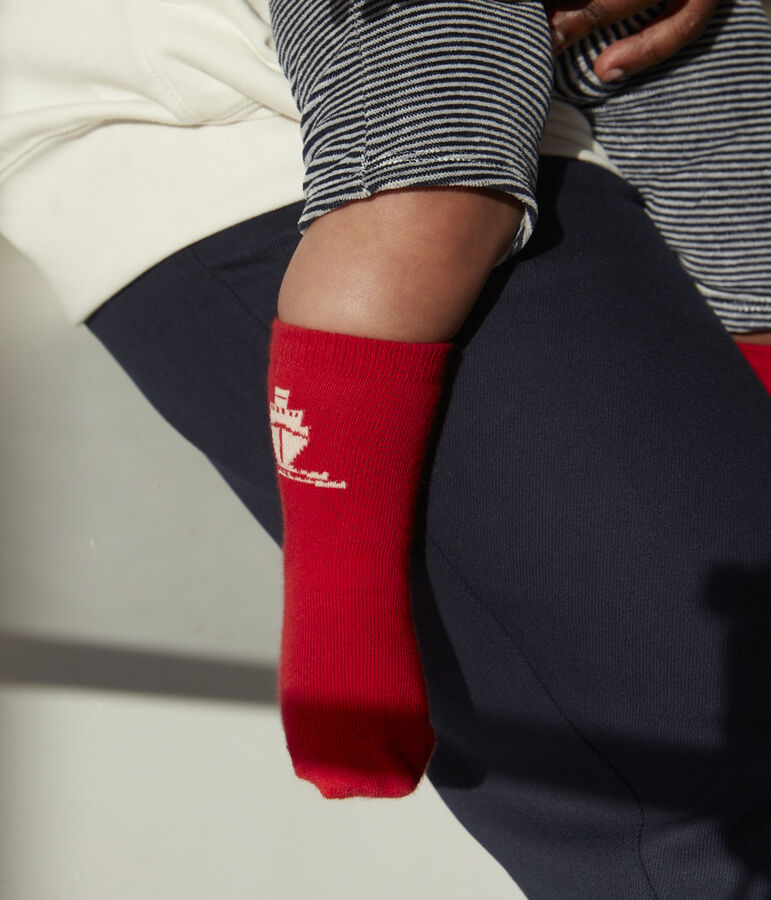 Set van 2 paar babysokken met havenprint in katoenjersey multicouleur