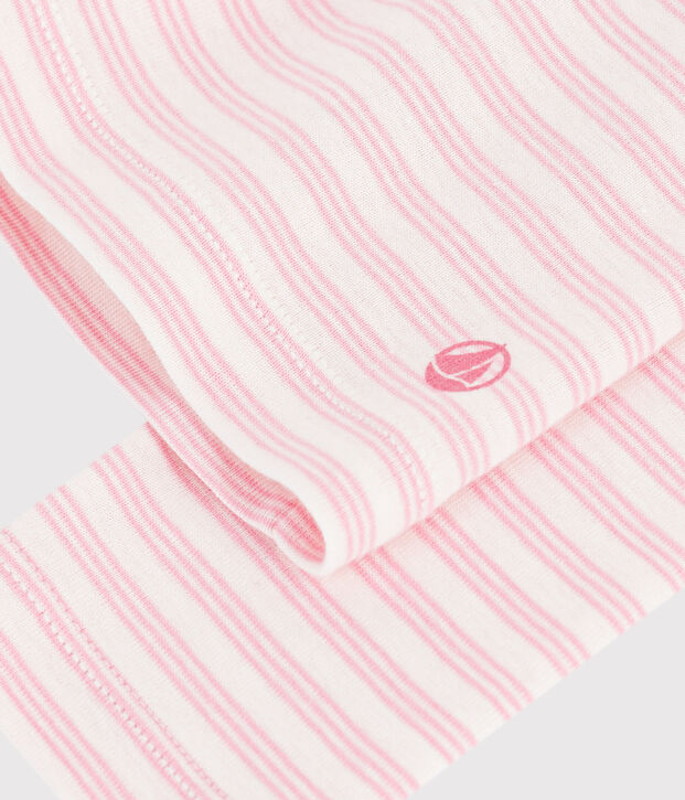 Gestreept katoenen coltruitje voor kinderen roze/roze