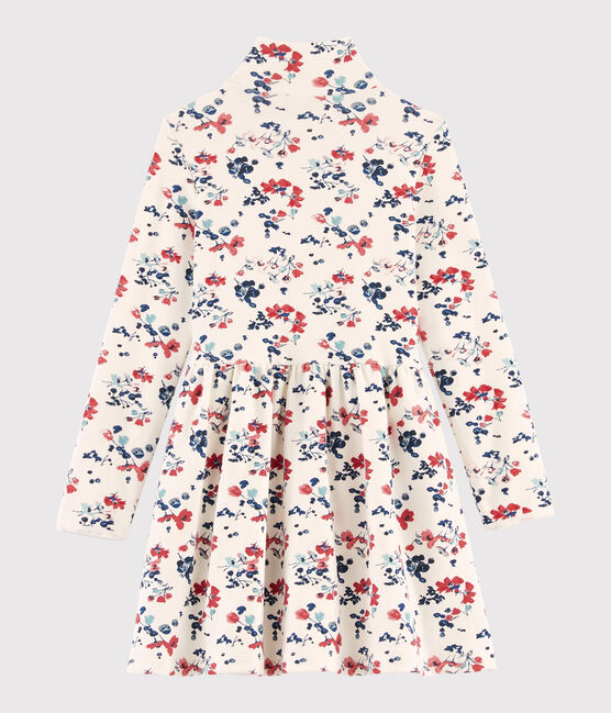 Meisjesjurk met lange mouwen kinderen wit MARSHMALLOW/wit MULTICO