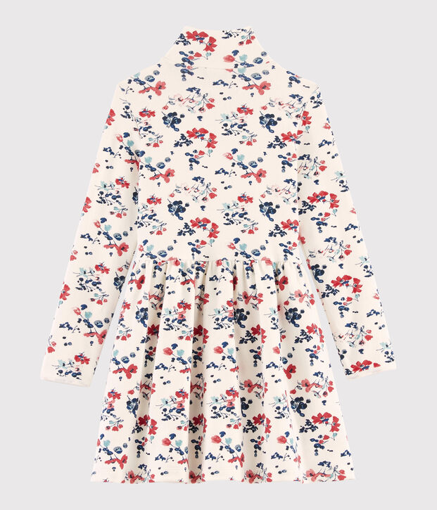 Robe manches longues enfant fille blanc/multicouleur