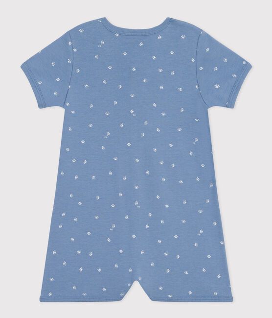 Korte playsuit van katoen voor baby's blauw BEACH/ MARSHMALLOW