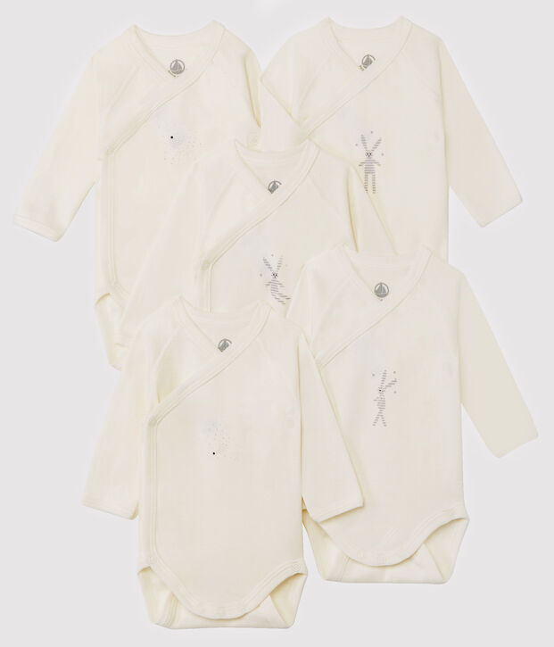 Set van 5 rompertjes pasgeborenen lange mouwen baby multicouleur