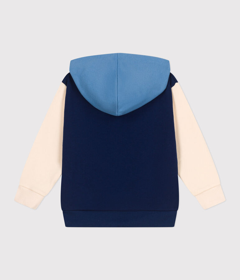 Sweatshirt &agrave; capuche enfant en coton uni bleu/multicouleur