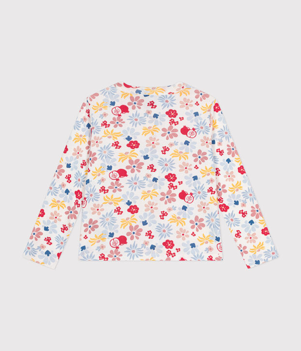 Cardigan en coton enfant fille blanc/multicouleur