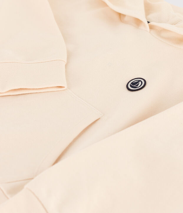 Sweatshirt &agrave; capuche enfant fille / gar&ccedil;on &eacute;cru