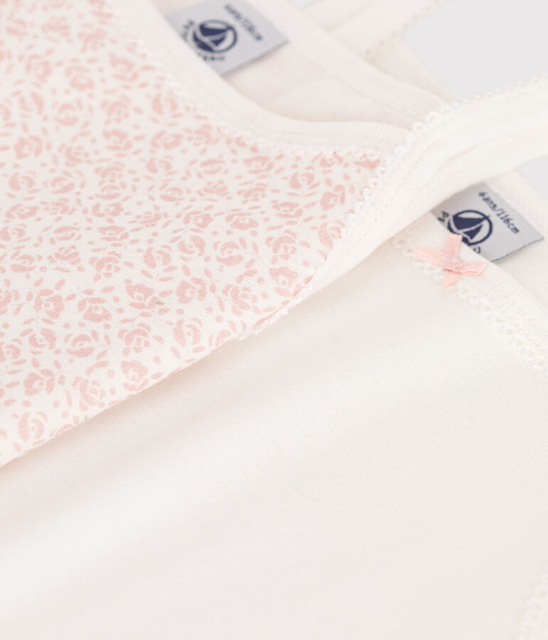 Lot de 2 d&eacute;bardeurs enfant en coton fleuris multicouleur