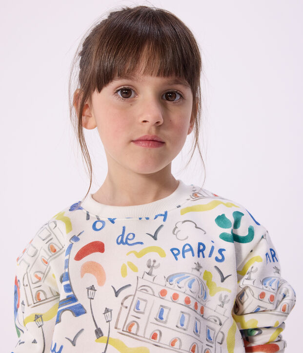 Katoenen sweatshirt met print voor kinderen wit/multicouleur