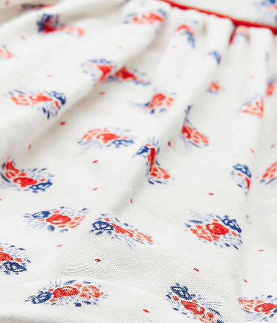 Robe bébé fille en tubique imprimé blanc LAIT/blanc MULTICO