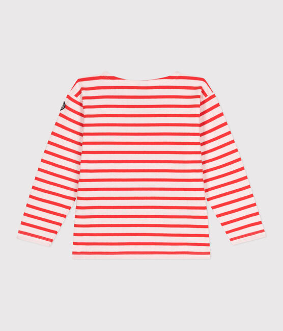 Uniseks katoenen marineshirt met lange mouwen voor kinderen roze FLEUR/ SPICY