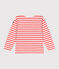 Uniseks katoenen marineshirt met lange mouwen voor kinderen roze FLEUR/ SPICY