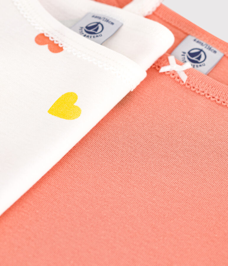 Lot de 2 d&eacute;bardeurs enfant en coton imprim&eacute; c&oelig;urs multicouleur