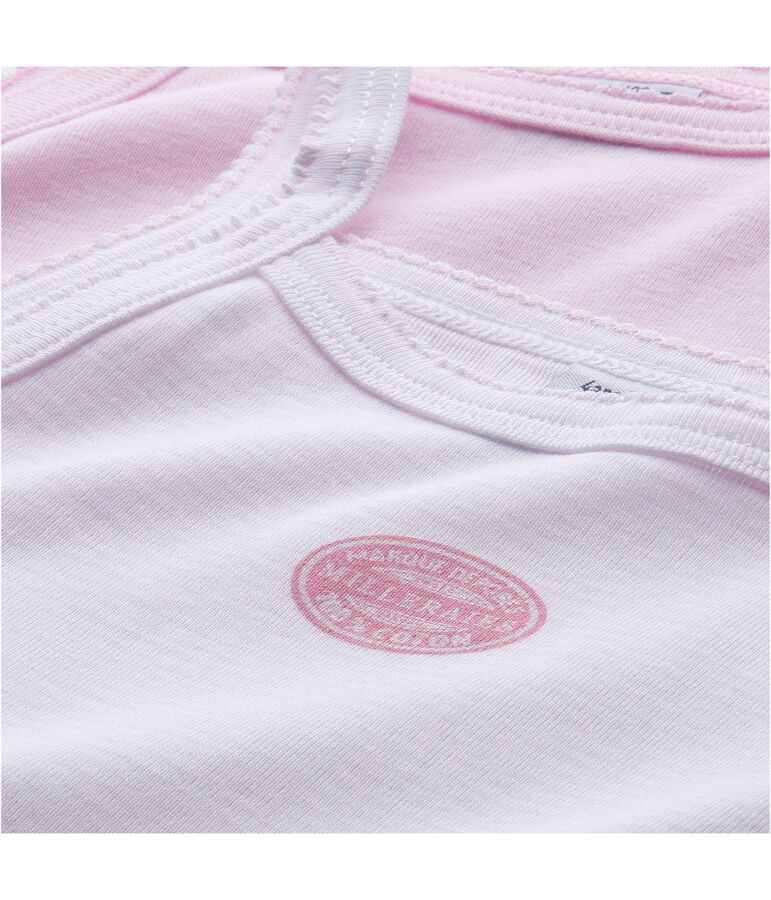 Set van 2 meisjestops effen/milleraies set .