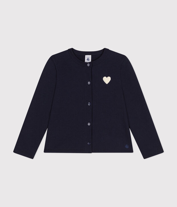 Cardigan en molleton enfant fille bleu marine