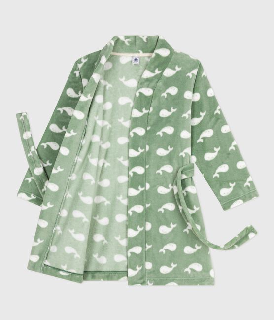 Robe de chambre enfant en polaire imprimé SAULE/ MARSHMALLOW