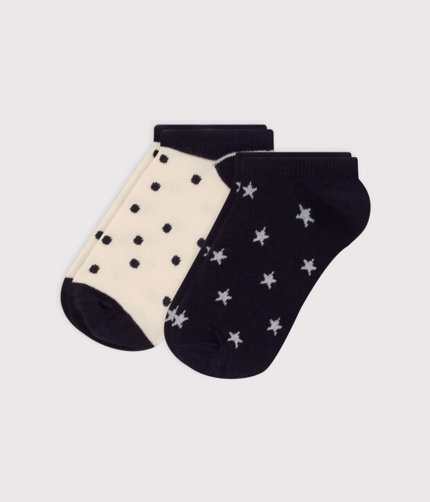 Lot de 2 paires de chaussettes &eacute;toiles en jersey de coton enfants multicouleur