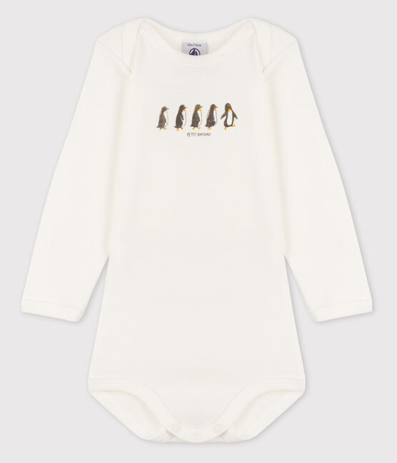 Body manches longues bébé fille blanc MARSHMALLOW/jaune BOUDOR