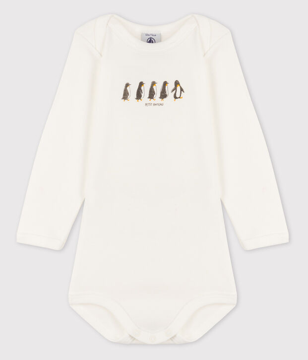 Body met lange mouwen voor babymeisjes wit/geel