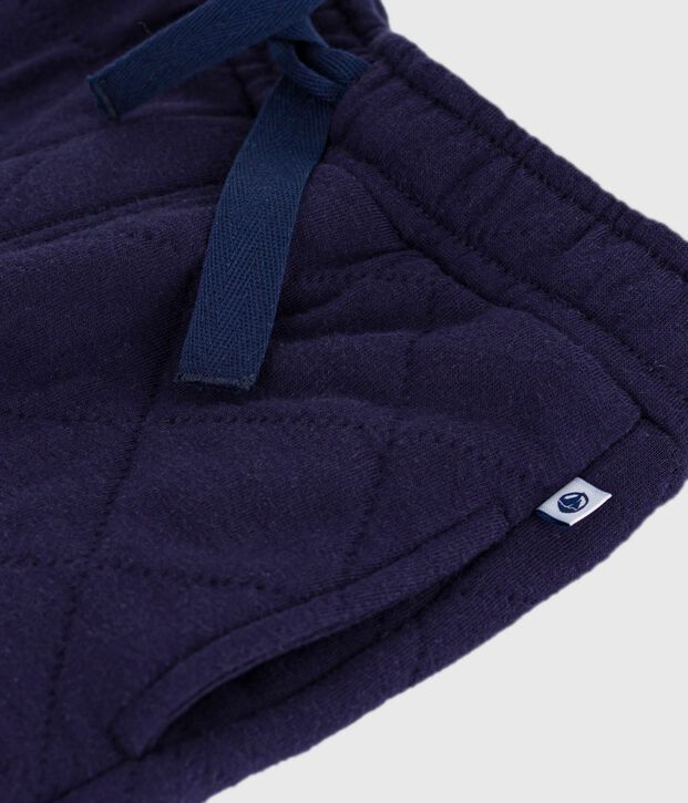 Pantalon de jogging enfant en coton uni bleu marine