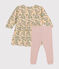 Jurk met lange mouwen van tubic en legging van katoen voor baby's wit AVALANCHE/ MULTICO