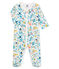 Pyjama van ribstof voor babymeisjes wit MARSHMALLOW/wit MULTICO