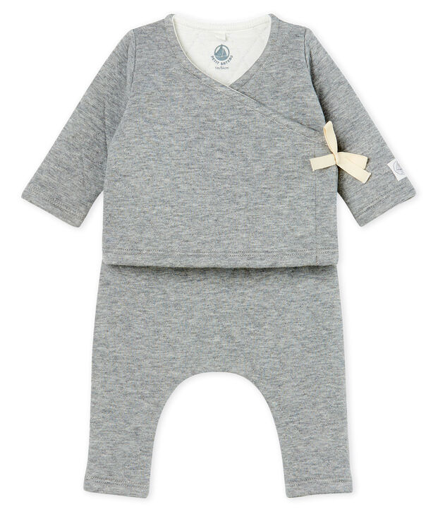 Set van 2 items voor baby's van gewatteerde tubic grijs