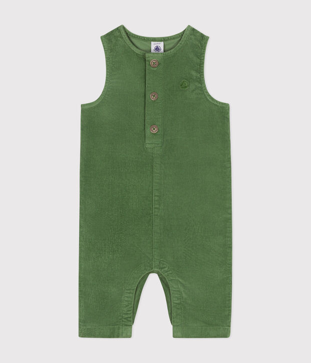 Combinaison en velours b&eacute;b&eacute; vert