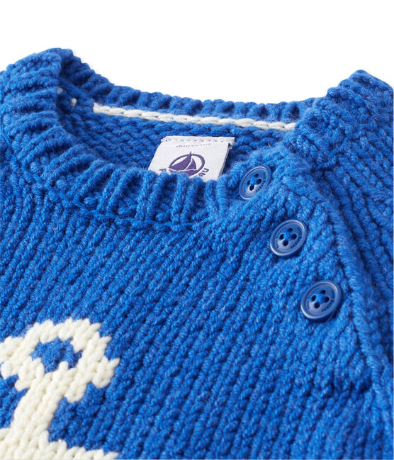 Pull jacquard bébé garçon bleu LIMOGES