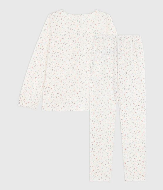 Katoenen kinderpyjama met stippenprint wit MARSHMALLOW/wit MULTICO