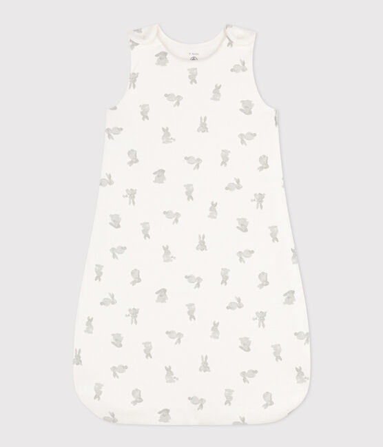 Katoenen babytrappelzakje met konijntjes TOG 2 wit MARSHMALLOW/grijs GRIS
