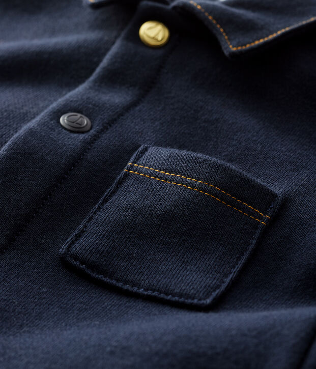 Combinaison longue b&eacute;b&eacute; gar&ccedil;on bleu marine