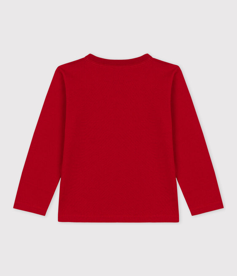 Tee-shirt manches longues en coton enfant gar&ccedil;on rouge